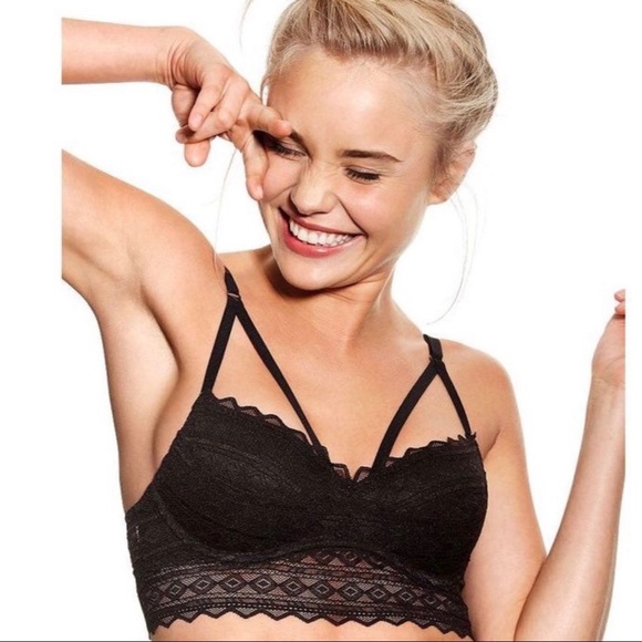 victoria secret black lace bralette